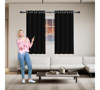GOUSANG Tende Soggiorno Moderne 550 x 305 cm Termiche Isolanti Tenda Isolante per Soggiorno Tende Interni per Camera da Letto e Cameretta Bambini, Nero