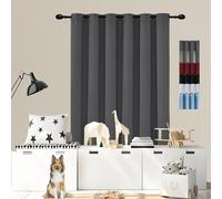 GOUSUN Tende Blackout 70 x 150 cm Termiche Isolanti Tende con Occhielli Antivento Adatto per La Cucina, Grigio Scuro