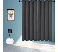 GOUSUN Tende Blackout 95 x 155 cm Resistente Al Freddo Tenda Oscurante Spessa a Doppio Strato Antivento Adatto per La Cucina, Grigio Scuro