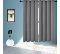 GOUSUN Tende Blackout 95 x 95 cm Resistente Al Freddo Tenda Oscurante Spessa a Doppio Strato Antivento Adatto per La Cucina, Grigio Chiaro