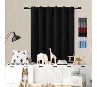 GOUSUN Tende Eleganti 80 x 90 cm Resistente Al Freddo Tende con Occhielli Resistente Ai Raggi Ultravioletti Adatto per La Cucina, Nero