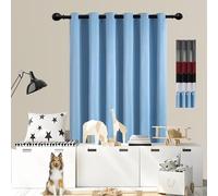 GOUSUN Tende per Interni Moderne 90 x 210 cm Antipolvere Tenda Oscurante Spessa a Doppio Strato Antivento Adatto per La Cucina, Blu Cielo