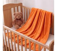 GOUTUI Coperta in Cotone Morbida 155 x 240 cm Accogliente e Spessa Coperta in Pile per Tutte Le Stagioni per Divano e Grande Letto Matrimoniale, Arancione