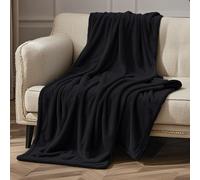 GOUTUI Coperta per Letto Singolo 170 x 260 cm Accogliente e Spessa Coperta Morbida Facile da Curare per Tutte Le Stagioni, Nero