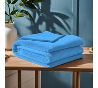 GOUTUI Coperta per Letto Singolo 80 x 220 cm Accogliente e Spessa Coperta Morbida Facile da Curare per Tutte Le Stagioni, Blu