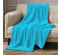 GOUTUI Coperta Pile 60 x 140 cm Extra Morbido Accogliente Coperta di Flanella Morbida/Leggera/Soffice per Divano, Letto, Viaggi, Blu Cielo