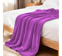 GOUTUI Coperta Pile di Flanella 50 x 200 cm Accogliente e Spessa Coperta in Pile per Tutte Le Stagioni per Letto/Divano/Sedia e Divano, Porpora
