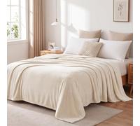 GOUTUI Coperta Pile Matrimoniale 50 x 135 cm Accogliente e Spessa Coperta Pile Blanket per Tutte Le Stagioni per Divano e Grande Letto Matrimoniale, bianco