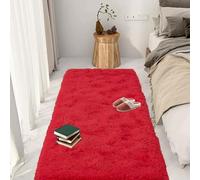 GOUTUI Shaggy Tappeto Soggiorno 70 x 200 cm Soffice Antiscivolo Tappeto Della Camera da Letto Aspetto Pelliccia Super Morbida Adatto per Soggiorno Camera da Letto e Cameretta, Rosso