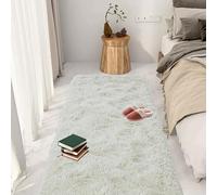 GOUTUI Tappeto Peloso Salotto 70 x 200 cm Soffice Antiscivolo Tappeto Del Soggiorno Decorazione per La Casa Adatto per Aree Gioco Lounge e Soggiorni, Bianco