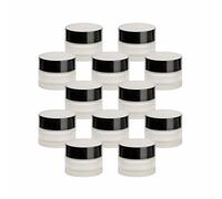 gouveo 12er Set vuoto da 15 ml Matt Glass Cream Intervention Nero e brochure, lattina di crema, barattolo, tocco, tap, tap, tap, tap, minigla