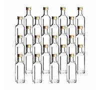 gouveo Set 24 bottiglie in vetro 100 ml Maraska con tappo a vite oro - Bottiglia piccola 0,1 l per riempimento - Bottiglia quadrata vuota per liquore, olio (MFET100G)