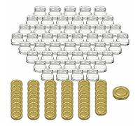 Gouveo Set di 48 Mini Vasetti per Conserva 30 ml con Coperchio a Vite Oro - Rotondi per Conserve, Marmellata, Spezie (EGR030G)