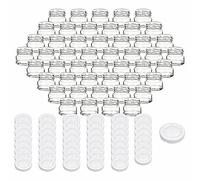 Gouveo Set di 48 Vasetti per Conserva 30 ml Mini Con Coperchio a Vite Bianco - Rotondi per Marmellata, Spezie (EGR030W)
