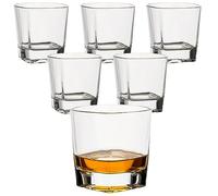 gouveo Set di 6 bicchieri da whisky da 250 ml, in cristallo - Set da whisky dal design leggermente angolare - bicchieri per scotch, cognac, branntwein - Set regalo per uomini e amanti del whisky