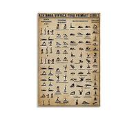 GOUWEI Poster Retrò WJF Ashtanga Vinyasa Yoga Primary Series - Canvas Art e Wall Art Print per Camera da Letto Moderna - 60 x 90 cm, Senza Cornice