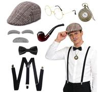 GOUYENG Accessori per Costume da Detective,Cappello Detective Accessori,Accessoris Detectives Vestito Detectives,Accessoris di Scena per Carnevale,per Carnevali,Feste,Costumi di Halloween