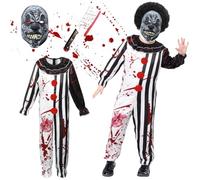 GOUYENG Costume da Clown,Costume Pagliaccio,Killer Clown,Costumi in Maschera,Costume Halloween Pagliaccio Assassino,per Carnevale,Carnevali e Feste a Tema,Halloween