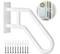 GOUZIBHD Corrimano per Gradini Esterni, Corrimano a Forma di U per Bambini Anziani Disabili, Passamano Esterno per Montaggio a Parete Balaustra per Scale, Ringhiera per 1-3 Gradini(Color:Bianco)