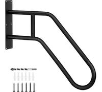 GOUZIBHD Corrimano per Gradini Esterni Parete, Ringhiere per 1-3 Gradini, Passamano del Garage Corrimano A Forma di U con Finitura Nera Opaca, Passamano per Scale per Bambini, Anziani, Donne Incinte