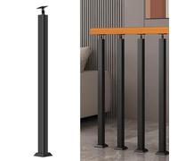 GOUZIBHD Kit di Montanti per Ringhiera Neri,Montanti per Balaustra con Staffe Piatte Regolabili A 270°,Ringhiera per Scale,Ringhiera D'ingresso per Scale Interne,Balconi,Scale(Size:90cm/35.4in)