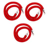 GOUZIBHD Rossa Corda di Controllo della Folla,Barriere di Sicurezza in Corda,Corda per Stanchion in Velluto con Ganci in Argento,Corda Montante per Cinema,Feste in Hotel(Size:4ft/120cm,Color:3 PCS)