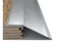 GOUZIBHD Striscia di Transizione Alluminio,Tagliabile Rampa di soglia,Striscia di Soglia,Profilo di Transizione,Strisce di Copertura per Pavimenti per Moquette/Legno/Piastrelle(Color:Argento)