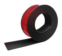 GOUZIBHD Striscia di Transizione Autoadesiva per Pavimenti 2m, Striscia di Soglia in PVC Nero, Rampa di Soglia in Laminato, Bordatura di Transizione da Moquette a Piastrelle