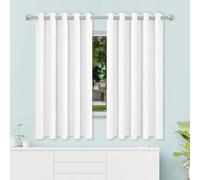 GOUZOO Tende Oscuranti 140 x 100 cm Poliestere Resistente, Termica Isolante Tende Fonoassorbenti per Soggiorno per Camera da Letto e Soggiorno, Bianco