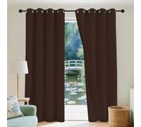 GOUZOO Tende Oscuranti Camera da Letto 320 x 220 cm 100% Poliestere Tenda Antimosche a Fili per Il Soggiorno e La Camera, marrone