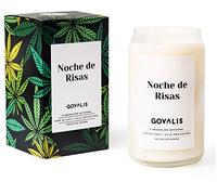 GOVALIS Candela profumata notte di risate | cera di soia naturale al 100% | 100 ore, candela profumata grande in bicchiere, cannabis, marijuana, regali originali amici, decorazione, rilassamento,