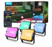 Govee 4 Faretti LED Esterno, Luce RGBIC con Bianco Freddo e Caldo, Funziona con Alexa Matter Google Home, 50+ Scene, Faretto LED da Esterno IP66 Impermeabile per Giardino e Patio