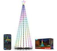 Govee Christmas Cone Tree Lights 2,28m, Ghirlanda RGBIC 370 LED, Nero | Compatibile con Alexa, Google Assistant e Matter, Impermeabile IP67, Decorazione per Halloween e Natale, Modalità Musica
