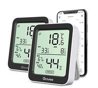 Govee Igrometro Termometro Bluetooth Interno 2 Pezzi con Avvisi App | Sensore di Temperatura e Umidità Digitale, Display LCD, Memoria Dati, Per Casa, Rettili, Serra, Garage, Cantina di Vini