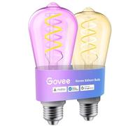 Govee Lampadina Intelligente Edison E27, RGBWW ST64, 500lm, Confezione da 2 | Compatibile con Matter, Alexa e Google Assistant, 500lm, 16 Milioni di Colori, Lampadina a Filamento in Stile Vintage