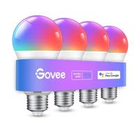 Govee Lampadina LED E27 Intelligenti WiFi e Bluetooth, Funziona con l'app Alexa Google Assistant Home, 16 Milioni di Colori RGBWW fai da te, Sincronizzazione Musicale Lampadina Smart, Set di 4
