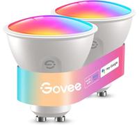 Govee Lampadine WiFi Intelligente, Lampadina LED GU10 RGBWW Compatibile con Matter, Alexa e Google Home, Lampada Smart GU10 400LM Dimmerabile 16 Milioni di Colori Sincronizzazione Musicale, 2 Pezzi