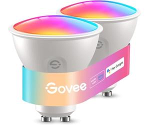 Govee Lampadine WiFi Intelligente, Lampadina LED GU10 RGBWW Compatibile con Matter, Alexa e Google Home, Lampada Smart GU10 400LM Dimmerabile 16 Milioni di Colori Sincronizzazione Musicale, 2 Pezzi