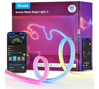 Govee Neon Rope Light 2, RGBIC Neon Strisica LED 3m con Mappatura delle Forme, Compatibile con SmartThings, Matter, Alexa e Google Assistant, DIY Effetto luce, per la decorazione della parete, Bianco