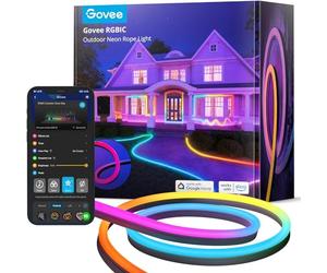 Govee Striscia LED Neon da Esterno 10 m, Striscia LED RGBIC Impermeabile IP67 con 64+ Scene, Sincronizzazione Musica, Cortile Giardino Patio Decorazione, Funziona con Alexa e Google Assistant