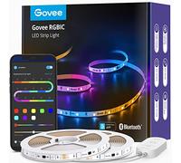 Govee Striscia LED RGBIC, 20 m, musica sync, controllo segmento, cambio colore, 64 modalità scena, controllabile tramite app, per feste, casa, camera da letto, TV, cucina, 2 rotoli da 10 m