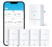 GoveeLife Rilevatore d'acqua Ieak WiFi 2 per casa, sensore intelligente Ieak dell'acqua, confezione da 4 con allarme regolabile da 100 dB e allarmi app, rilevatore wireless con trasmissione da 399,9 m