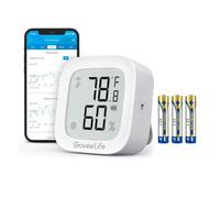 GoveeLife Wi-Fi Termometro e igrometro interno, Display Digitale E-Ink | Monitoraggio di Temperatura e Umidità con Allarmi Tramite App, Notifiche e Archiviazione dei Dati per Casa, Serra e Cantina