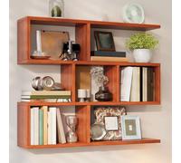 Governo Dello Scaffale Fissato Muro Mobile Portaoggetti Libreria Sospesa | Per La Cucina, Organizer Da Parete Creativo Con Ripiani, Credenza Sospesa(Brown B,80*20*66.4cm)