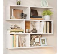 Governo Dello Scaffale Fissato Muro Mobile Portaoggetti Libreria Sospesa | Per La Cucina, Organizer Da Parete Creativo Con Ripiani, Credenza Sospesa(bianca,120*20*96.4cm)