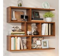 Governo Dello Scaffale Fissato Muro Mobile Portaoggetti Libreria Sospesa | Per La Cucina, Organizer Da Parete Creativo Con Ripiani, Credenza Sospesa(Brown A,80*20*66.4cm)
