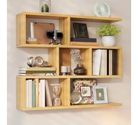 Governo Dello Scaffale Fissato Muro Mobile Portaoggetti Libreria Sospesa | Per La Cucina, Organizer Da Parete Creativo Con Ripiani, Credenza Sospesa(Wood,120*20*96.4cm)