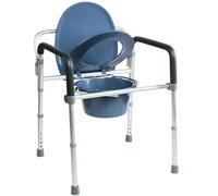 GOVITA Sedia Da Comodo Comoda Wc In Alluminio 4 Funzioni In 1 Pieghevole Sgabello Doccia Bagno Per Aziani E Disabili, Rialzo Wc Water Supporto Per Water Sedile Per Doccia Per Anziani