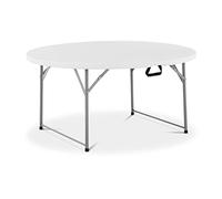 GOVITA Tavolo Rotondo Pieghevole Da Interno/Esterno 150cm Diametro - Da Pranzo Salvaspazio, Tondo