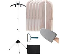 GOVNPJ Stendibiancheria a vapore, 160 cm, con asse da stiro e 5 sacchetti per la polvere, pieghevole, per viaggi e casa